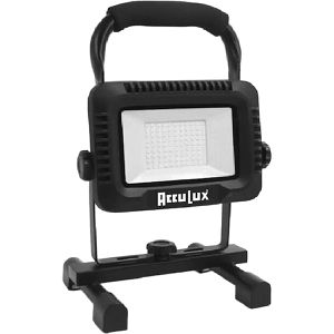 Acculux Baustrahler FL 50 W, LED, mit integriertem Akku, IP54 Spritzwasserschutz, dimmbar, 50 Watt, 4.000 Lumen