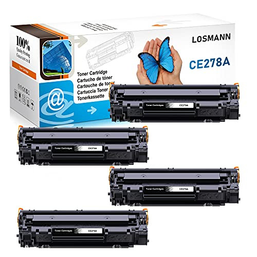 LOSMANN 4x Toner compatibel met HP CE278A 78A voor LaserJet Pro M1530 MFP, M1536 DNF, M1537, M1538, M1539, P1560, P1566, P1600, P1606 DN, P1607, P1608, P1609 DN