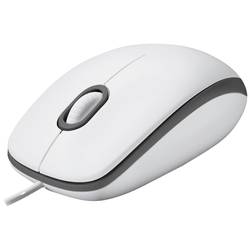 Logitech M100 Maus Kabelgebunden Optisch Weiß 3 Tasten 1000 dpi 910-006764