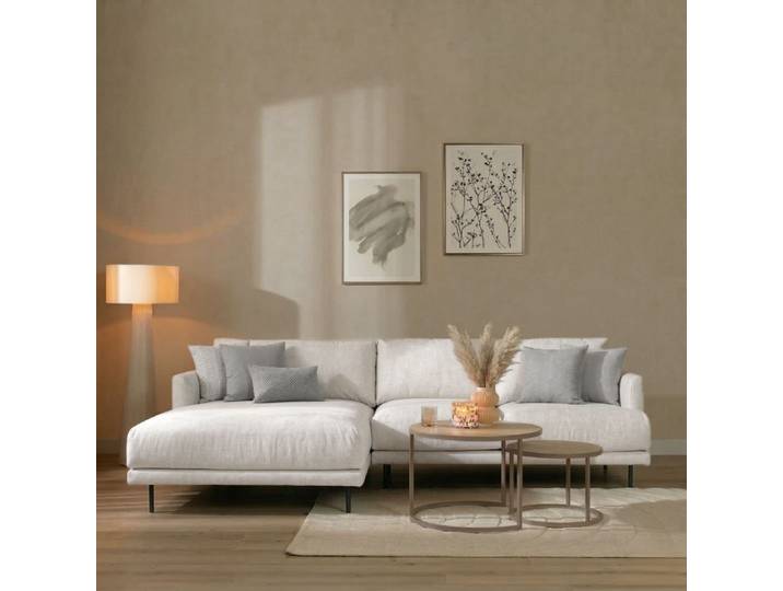 Bronx71 Ecksofa Denver Stoff off white links