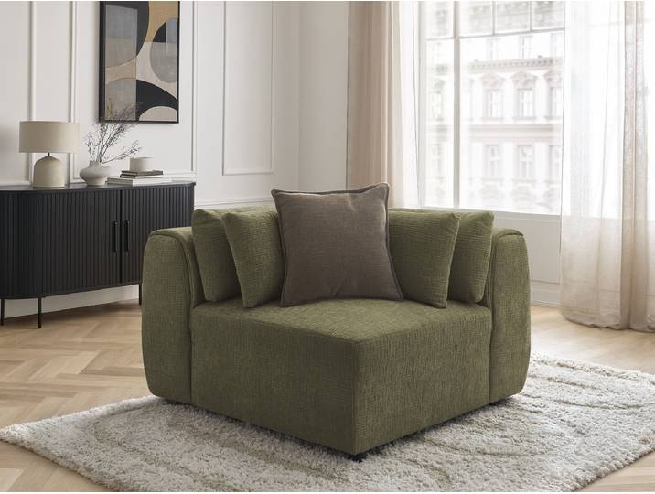 Angle avec têtière pour canapé modulable JANA tissu texturé