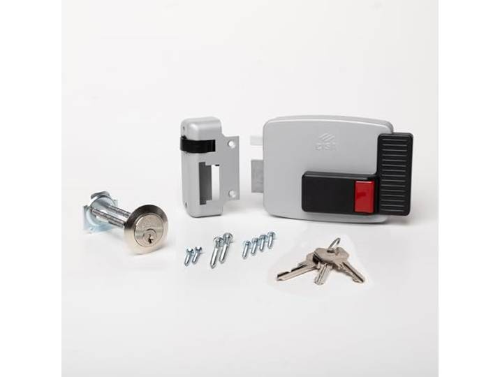 CISA - Elektrisch slot voor bevestiging 111610602N7 - Elektrisch slot CISA van gelakt staal met binnenknop - Elektrisch buitendeurslot ingang 60 verstelbaar - linkerhand