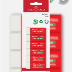 Faber-Castell Radierer PVC-free 7095-20 6x in Blisterkarte
