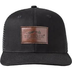 Traeger Baseball | Trucker-Mütze  mit braunem Leder-Patch