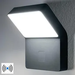 OSRAM LED Außen Wandleuchte Endura Style Wall Wide mit unauffälligem Sensor in Anthrazit IP44
