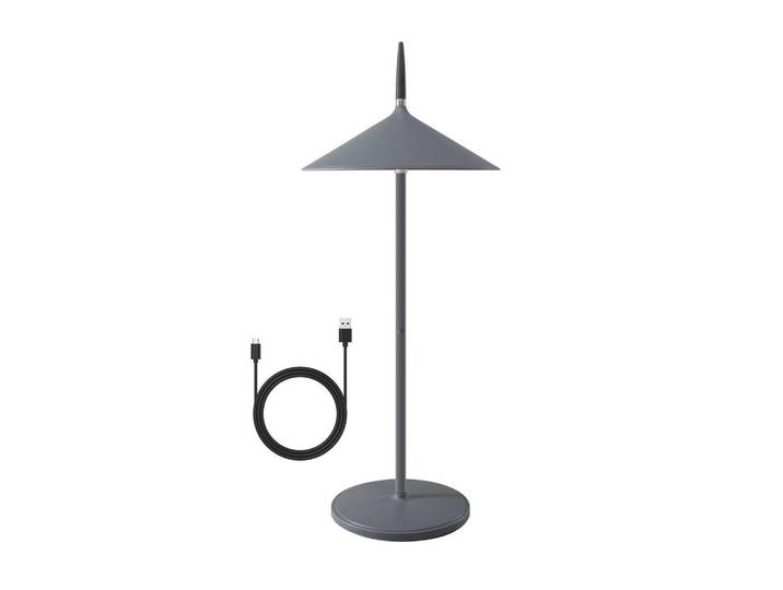 Nettlife Led-Tischleuchte Abraham 15.4/15.4/37.6cm(2er-set), Grau, Kunststoff, LED integrated, 15.4x37.6x15.4 cm, Lampen & Leuchten, Innenbeleuchtung, Tischlampen