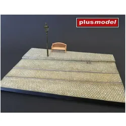 Plus Model Display base - Cobblestone street wit tram tracks