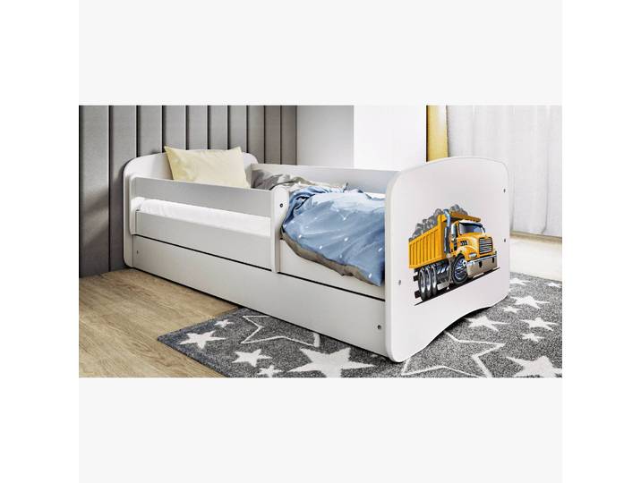 Lit enfant Camion 80 x 180 cm Avec sommier à lattes Blanc
