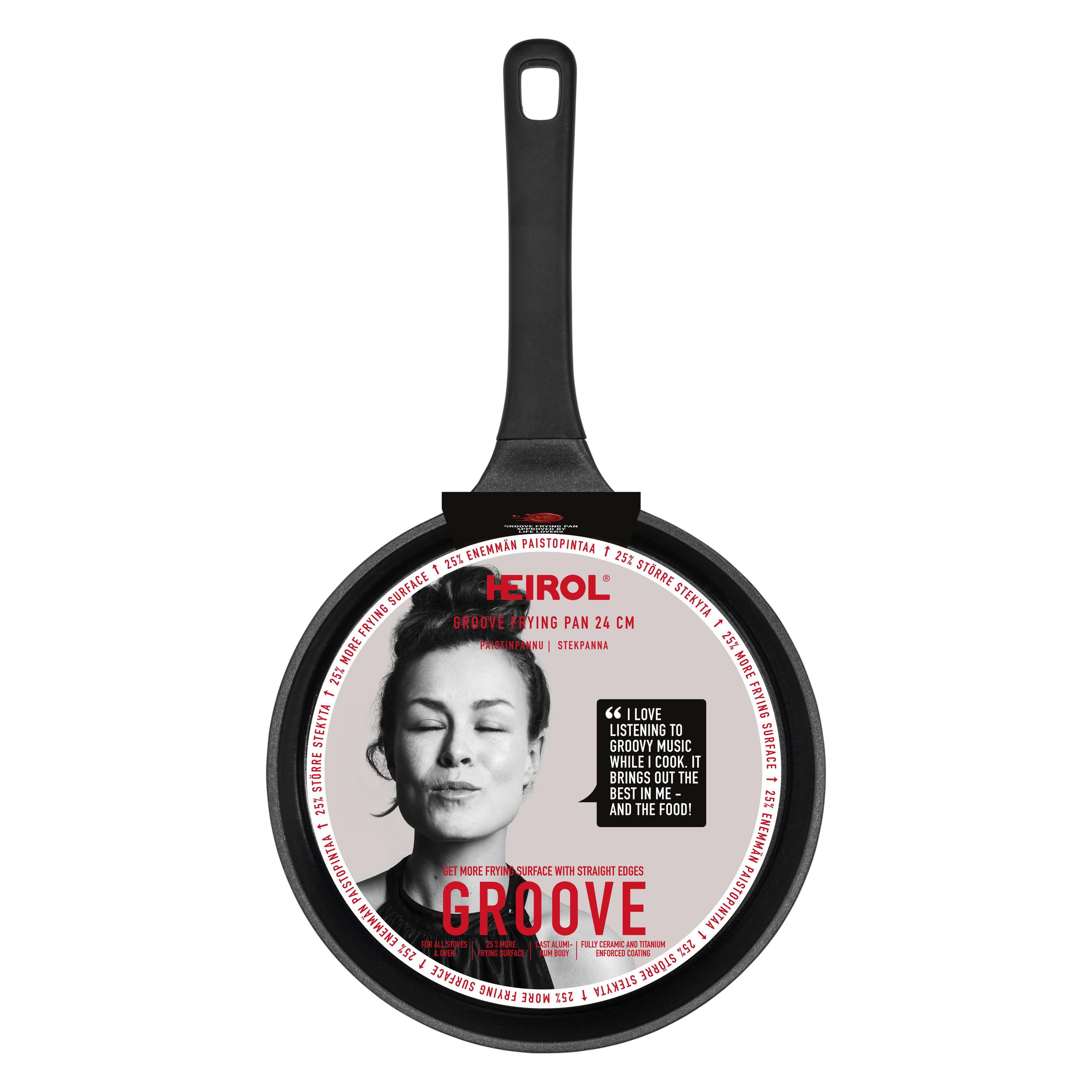 Heirol Groove frying pan, 24 cm (Bratpfanne, Aluminiumguss, Stahl) (65589460)