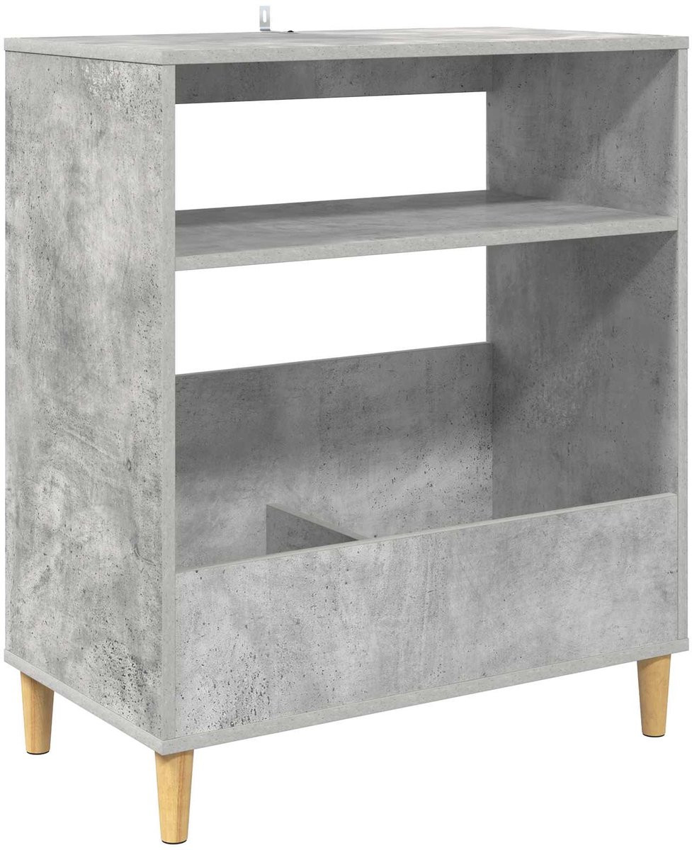 vidaXL Platen Speler Standaard - Betongrijs - B/D/H: 71 x 39,5 x 83 cm