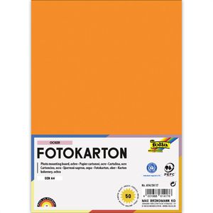 Folia Fotokarton 614/50 17, A4, ocker, 300g/m², 50 Blatt