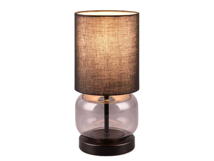 Lampe de table Lola Ø 14cm Noir/Gris Tissu mélangé E27