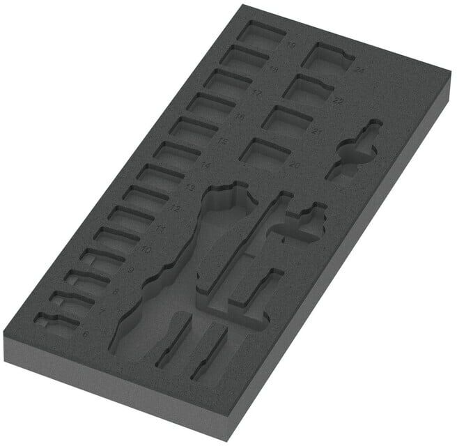 Garniture en mousse Wera 9821 pour kit de cliquets Zyklop 3/8