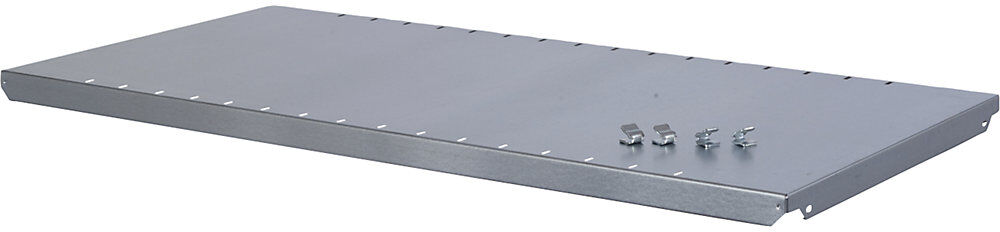 Fachboden für Regal mit farbigen Regalkästen, verzinkt, Breite x Tiefe 1000 x 500 mm STEMO