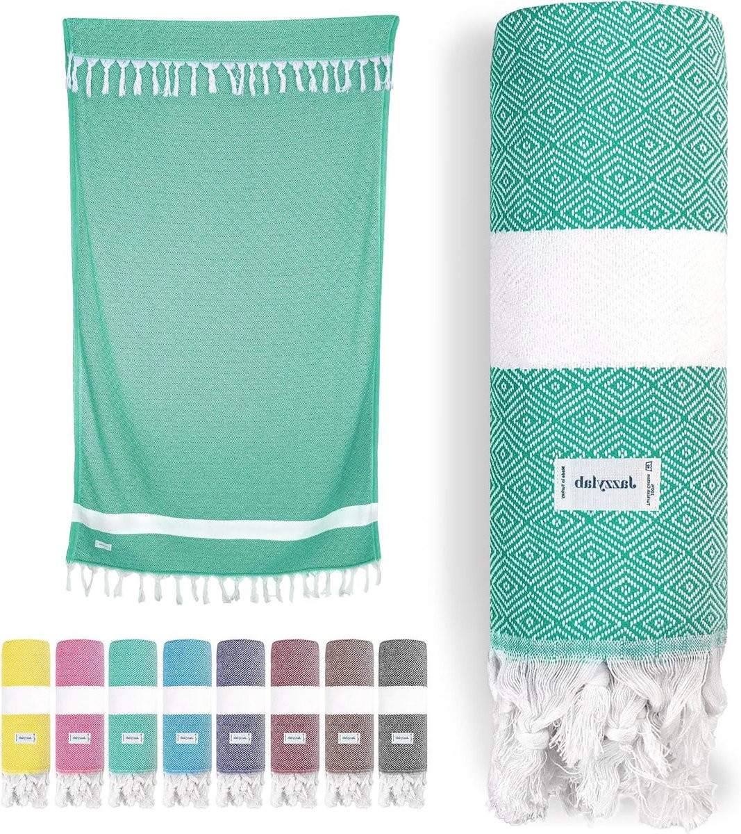 Hamamdoek Pestemal Strandlaken Saunadoek met Klassiek Ruitpatroon Zeeschuim B/D/H: 90 x 180 cm