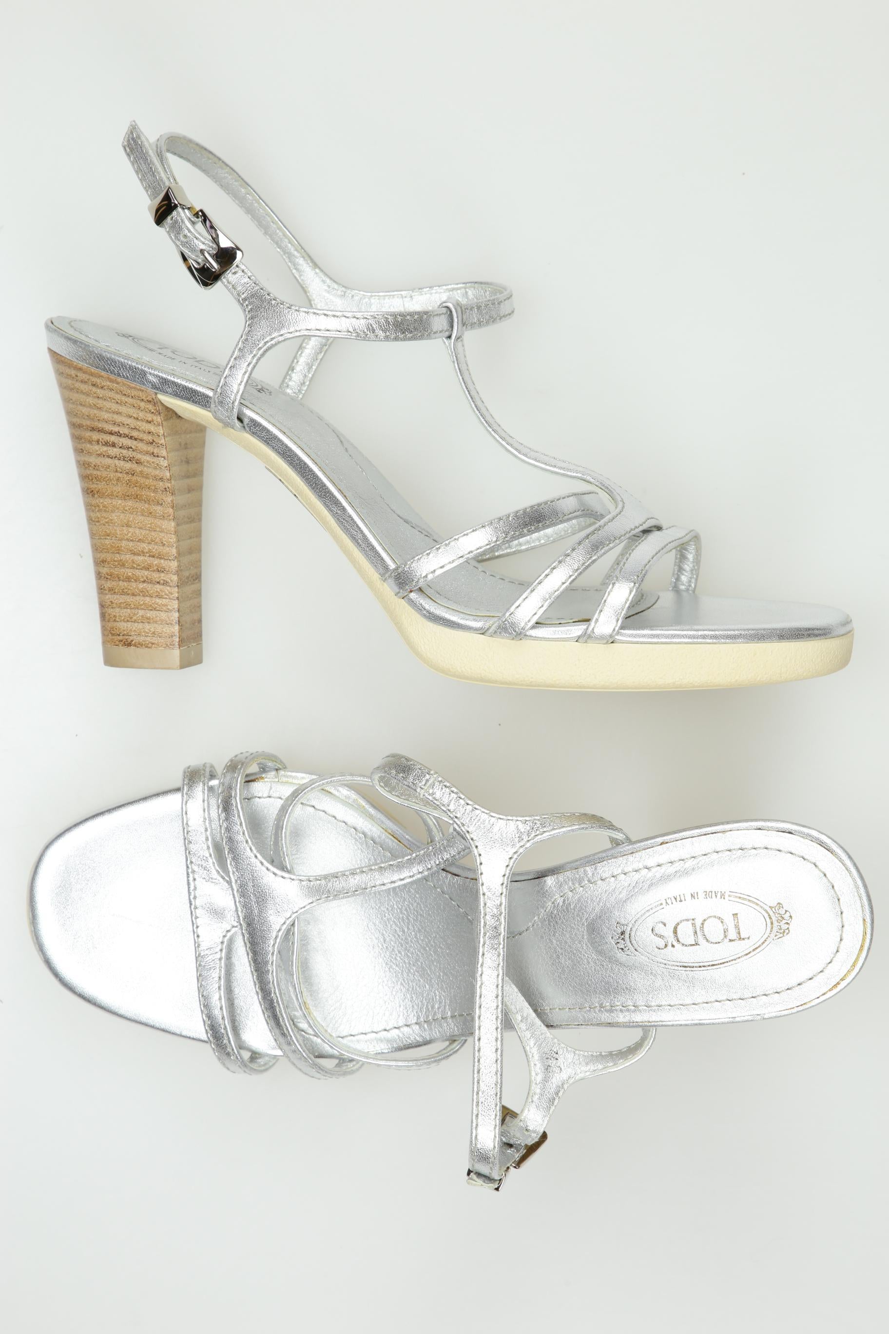 Tod's Damen Sandalen, Silber, Gr. EU 40 (US 8.5), Leder - Second Hand
