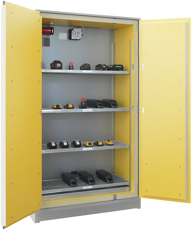 Akku-Sicherheits-Lagerschrank SiS Li-Ion Basic Store EI 90, mit Brandunterdrückungssystem, HxB 2048 x 1148 mm LaCont