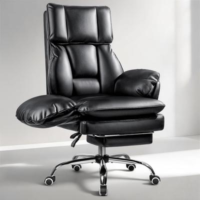 BOSSIN Big and Tall Office Chair 400LBS,Flip Armrests for Pets & Cross Legged Sitting with Foot Rest