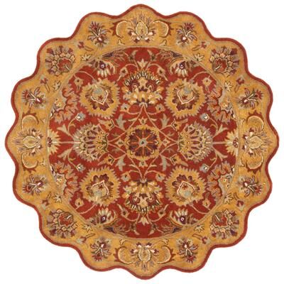 SAFAVIEH Handmade Heritage Traditional Rust/ Beige Wool Rug