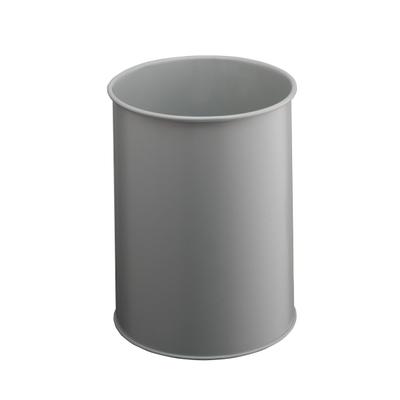 Papierkorb METALL rund 15, Stahl, rund, 260x315mm (ØxH), 15 l, grau