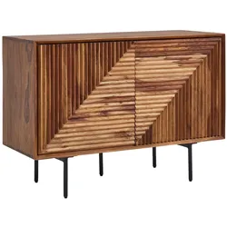 KADIMA DESIGN Sideboard 100x71x40 cm Sheesham Massivholz / Metall Anrichte, Kommode mit zwei Türen, Kommodenschrank Holz Modern, Standschrank