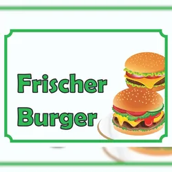 Frischer Burger Schild A1 Rückseite selbstklebend