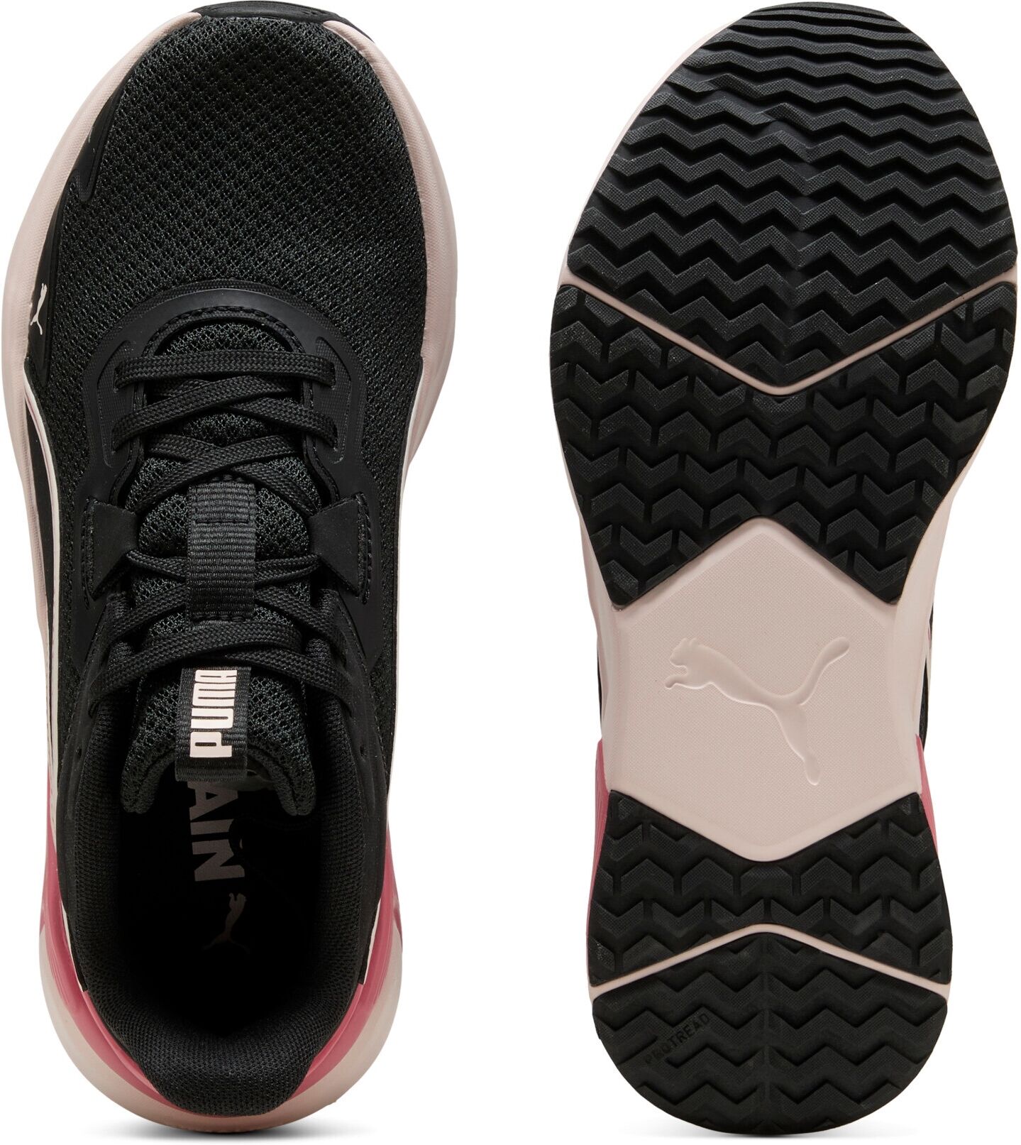 Trainingsschuh PUMA "DISPERSE XT 4", Damen, Gr. 37, Textil, puma schwarz, jasmine flower, wild pink, Schuhe Trainingsschuh, Textil-Obermaterial, Gummilaufsohle mit PROTREAD-Technologie