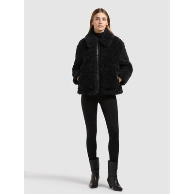 Winterjacke KHUJO "ELOWYN", Damen, Gr. XS, schwarz, 100% Polyester, unifarben, regular fit knielang, eingesetzt blind abgesteppte Kante, Jacken Winterjacke