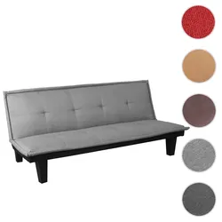 3er-Sofa HWC-C87, Couch Schlafsofa Gästebett Bettsofa Klappsofa, Schlaffunktion 170x100cm ~ Textil, hellgrau