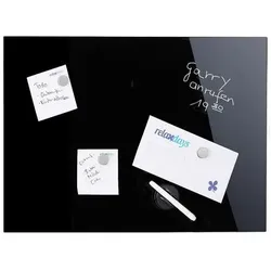 relaxdays Glas-Magnetboard 100 x 60 cm schwarz
