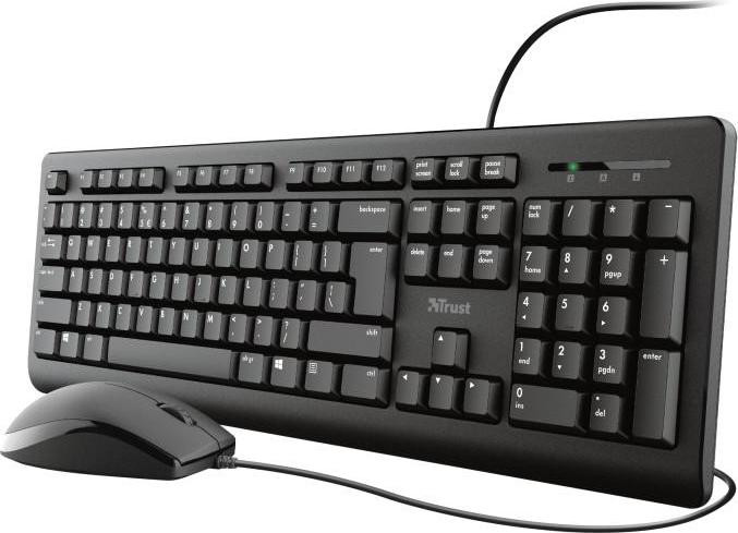 Trust 23971 USB Membraan Toetsenbord met Muis, QWERTY-indeling, Zwart