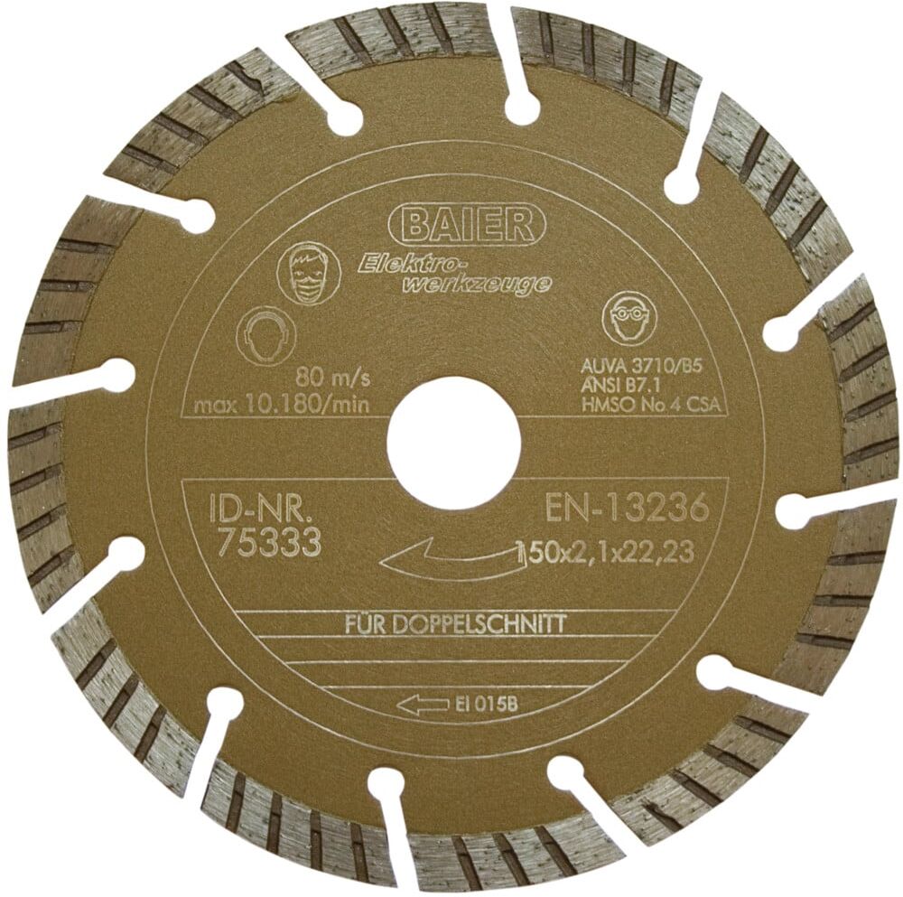 Baier Maschinenfabrik Diamantscheibe D=150mm gold II 75333)
