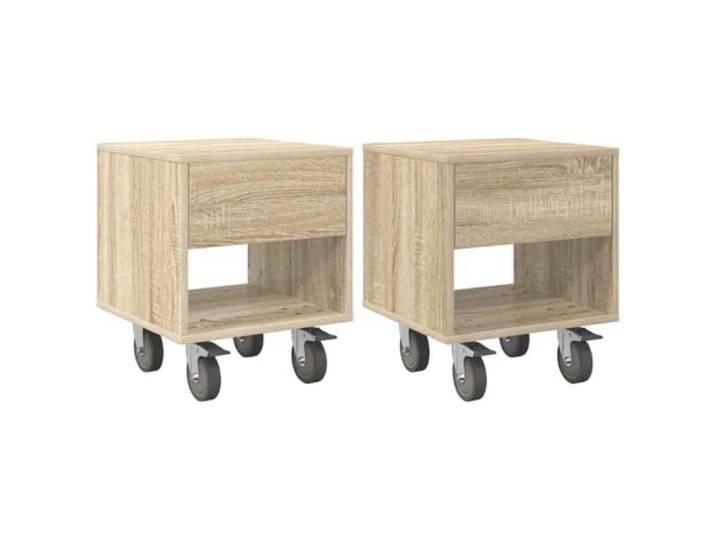 KGFHERENB Nachttisch 2er Set Sonoma-Eiche 40,5x40x48cm Beistelltisch Kompakter Beistelltisch im 2er Set für Schlafzimmer und Wohnzimmer. Stabile Fächer bieten praktischen Stauraum.