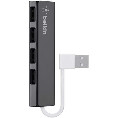 Belkin USB 2.0 HUB, 1:4, SLIM, Passiv, Schwarz
