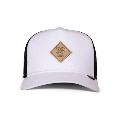 Trucker Cap DJINNS "Djinns Djinns HFT Jersey Patch Trucker Cap", Damen, Gr. onesize, weiß (weiß, schwarz), 60% Baumwolle, 40% Polyester, Caps