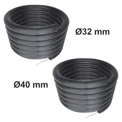 Wellrohr mit Zugdraht halogenfrei Isolierrohr 750N 25m Ø32mm Ø40mm FEPCTHF40