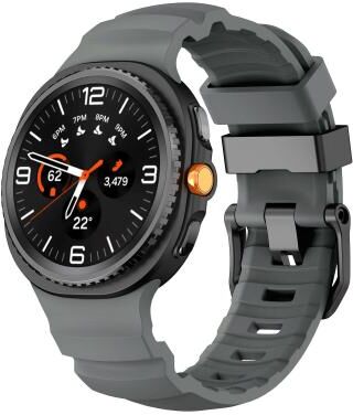 Everyday Crate Samsung Galaxy Watch8 Classic Silicone Watch Band Adjustable Sports Watch Strap With Black Buckle space Gray
