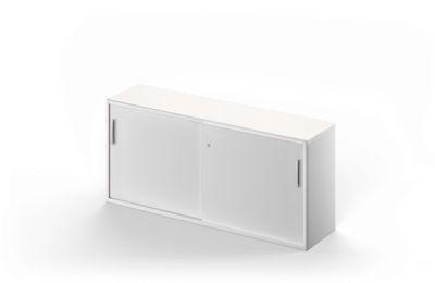 Schäfer Shop Genius Beistellschrank TETRIS SOLID, 2 OH, in Schreibtischhöhe, B 1600 mm, 25 mm Abdeckplatte, weiß