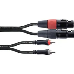EU 1,5 FC - Verbindungskabel unsymmetrisch, 2x Cinch > 2x 3-pol XLR Buchse,