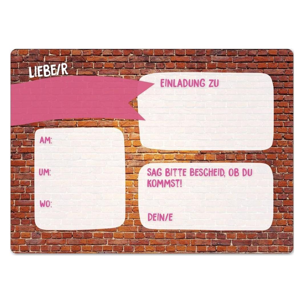 Papierdrachen Geburtstags Einladungskarte Jugendlich Mädchen (12 Stk.) (B224-001-020)