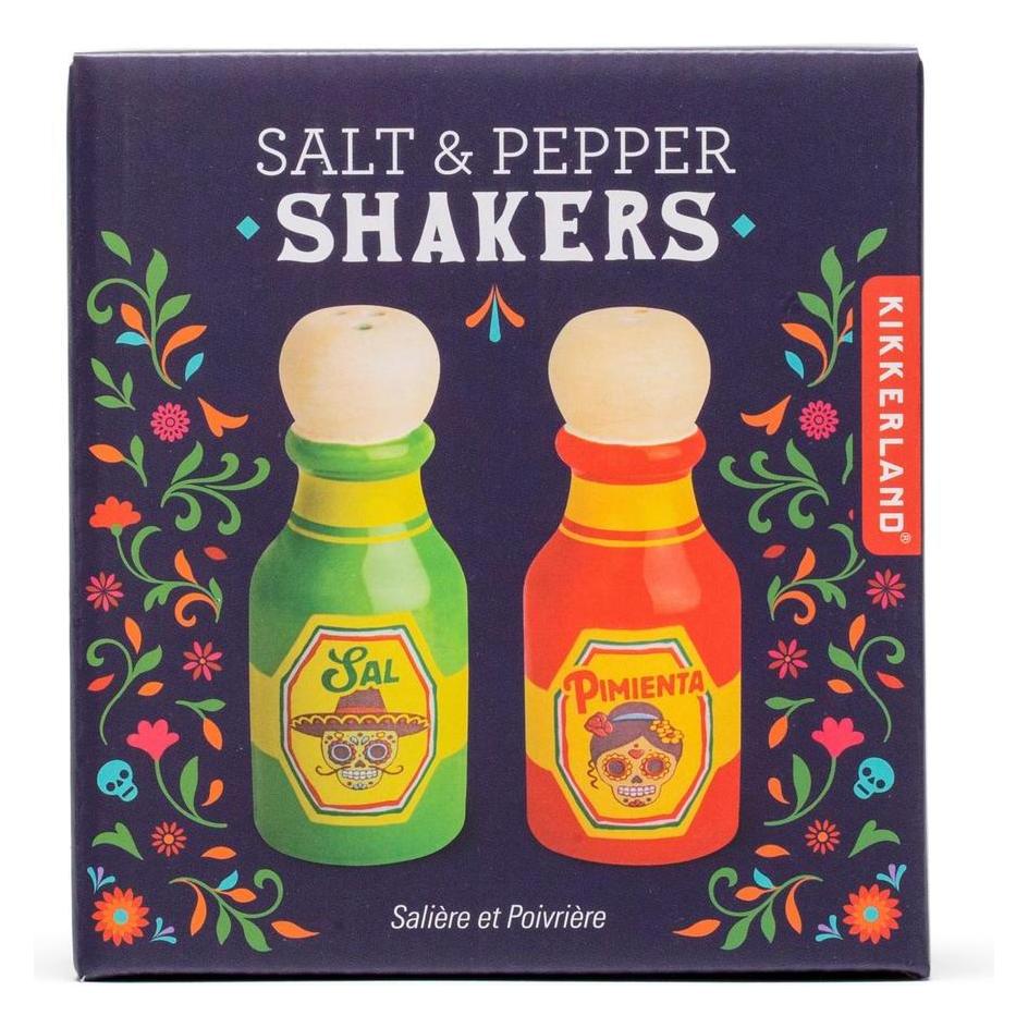 Kikkerland - Hot Sauce Salt & Pepper Shakers - 1.5 inches in diameter and 3.5 inches in height (Pfeffer, Salz) (SP26)