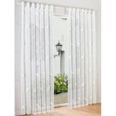Gardine HEINE HOME Gr. 4, beige (creme), B:135cm H:245cm, Polyester, Gardinen, Gardine