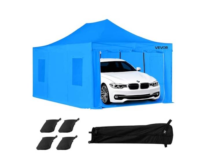 VEVOR Cabine de Peinture Portable 587x398x178 cm\, Tente de Pulvérisation avec Cadre Pliable et 4 Fenêtres Latérales en Maille\, Ventilation Améliorée\, pour Pièces Automobiles\, Meubles\, Peinture Auto