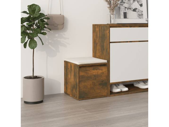 vidaXL Schubladenbox Räuchereiche 40,5x40x40 cm Holzwerkstoff