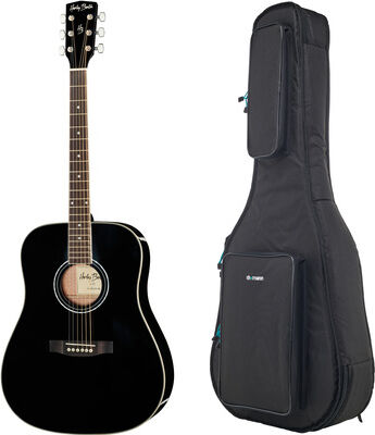 Harley Benton D-120LH BK w/Bag Schwarz Hochglanz
