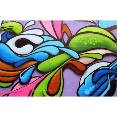 Fototapete PAPERMOON "GRAFFITI-DEKOR KUNST ABSTRAKT FANTASIE BUNTE STEIN WAND", bunt, B:3m L:2,23m, Vlies, Tapeten