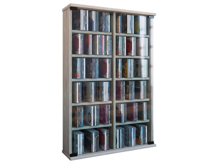 Mid.you Cd-Regal, Eiche, Glas, 10 Fächer, 60x92x18 cm, Wohnzimmer, Regale, CD & DVD-Regale