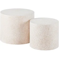 Beistelltisch Paul Beige Steinoptik, 2er Set