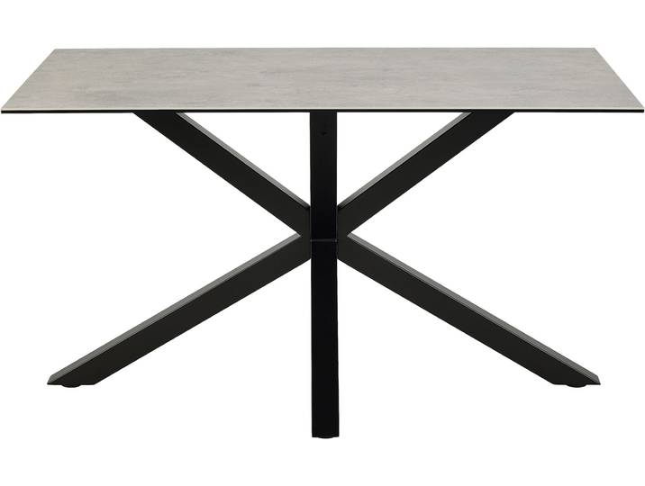 Esstisch ACTONA GROUP Heaven mit Keramikplatte & stabilem Stahlgestell, mehrere Varianten , grau (schwarz, grau), B:135cm H:75,5cm T:80cm, Tische, Esstisch, Pflegeleichter Design-Esstisch – robust, stilvoll & langlebig