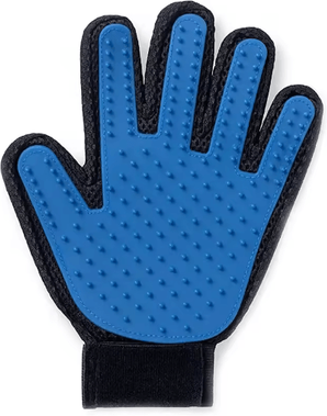 Inspire Picks Silicone Pet Grooming Gloves For Hair Removal & Shedding Control left Blue 2pcs
